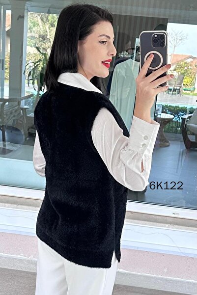 İnce Topuk V-Neck Bearded Knitwear Sweater 6K122