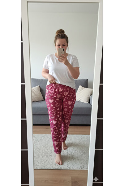 ŞERİCE Women's Plus Size Suede Pajama Bottoms (Size Measurements Are in the Description)