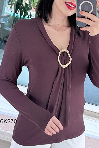 İnce Topuk Strawberry Blouse with Buckle Tie 6K270