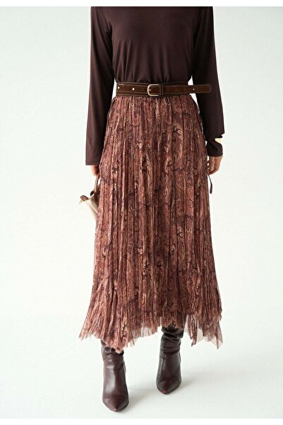 Serpirella Butik Patterned Chiffon Skirt