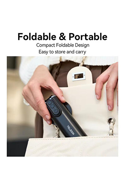 TELESIN P1-HSS-01 Travel Phone Holder – Foldable Clip Design, Anti-Slip Grip, Tripod Mount Support