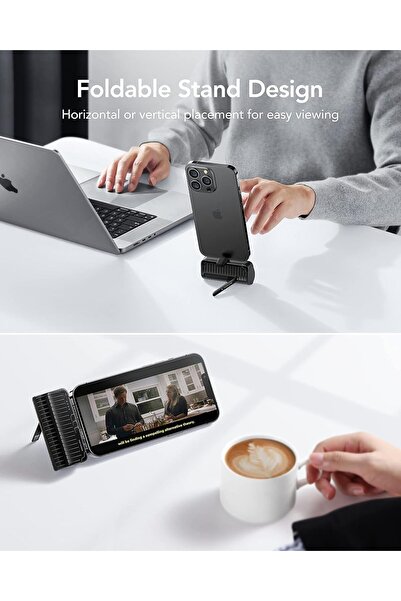 Veger Mini Power Bank 5000mAh 20W PD QC3.0 USB-C Portable Charger with Foldable Stand - Black