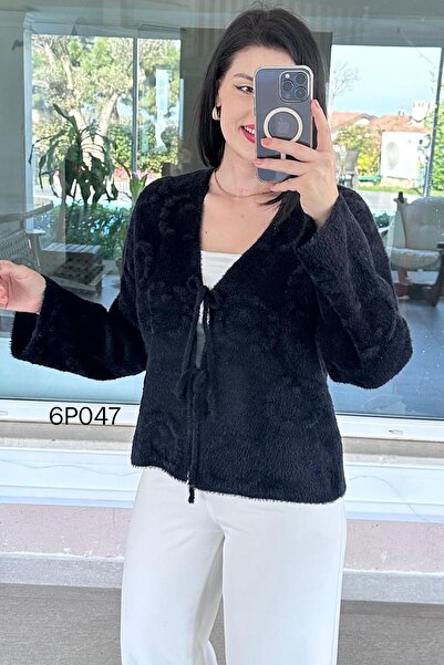 İnce Topuk Prive Series Tied Beard Knitwear Cardigan 6P047