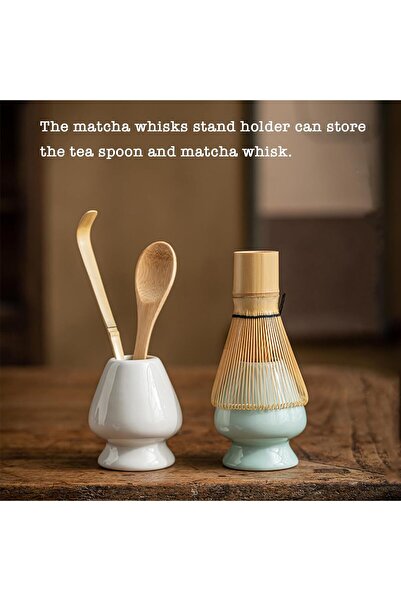 COOYA 7Pcs Japanese Matcha Tea Set, Bamboo Matcha Bowl with Tea Mat, Scoop,For Japanese Tea Ceremony