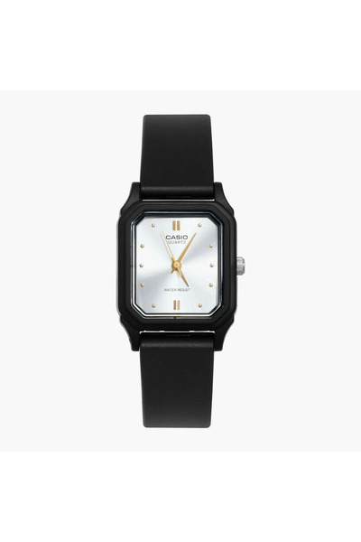 Casio Women's Black Analog Leather Strap Watch -LQ-142E-7ADF