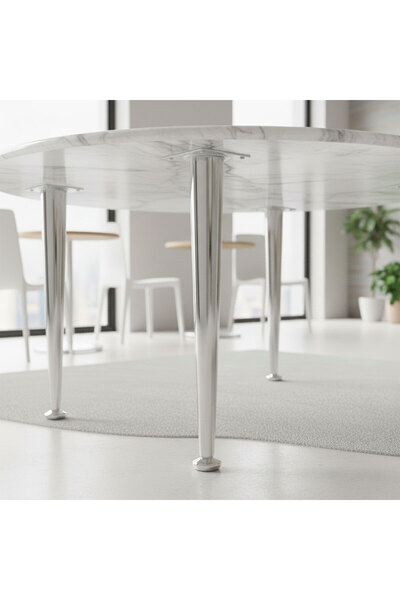 Badem10 Μοντέλο ποδιών ανύψωσης επίπλων από χρώμιο 71 εκ. Ασημί μεταλλικό τραπεζάκι σαλονιού