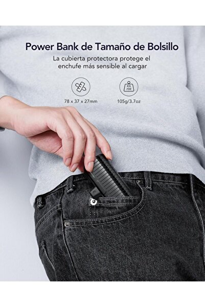 Veger 5000mAh Mini Portable Charger Power Bank with 20W PD & Foldable Stand for iPhone