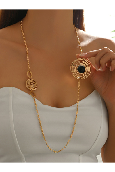 Take Two By Styli Metal Asymmetrical Geometric Necklace