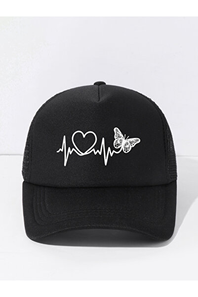 Take Two By Styli Heartbeat Butterfly Print Baseball Cap