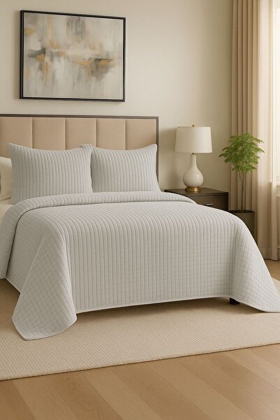 Merinos Modern Line 3 Parça Battaniye Seti 2 Yastık Kılıflı (220x240)