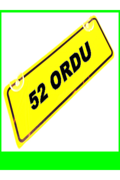 wonderlike 52 ORDU Yazılı Dekor plaka- Sarı Renk Araç İçi Cam Süsü ve Ofis Ak...