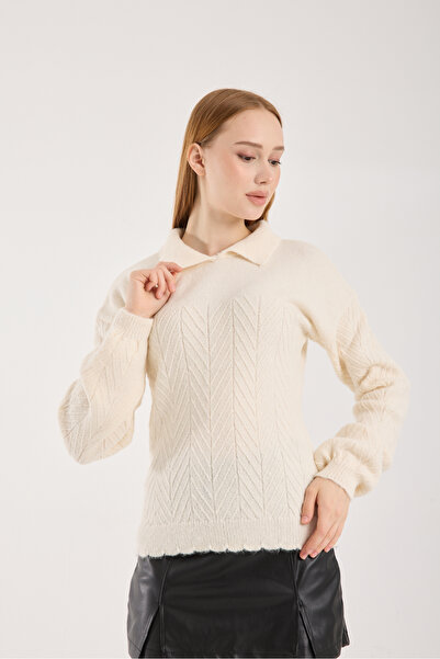 WOMENTİ Soft Textured Openwork/Hole Knitwear Sweater