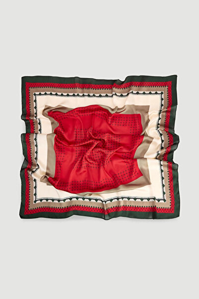 Gusto Striped Large Scarf - Red