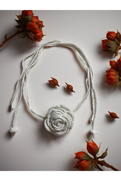 Handmade Gül Broş Kolye