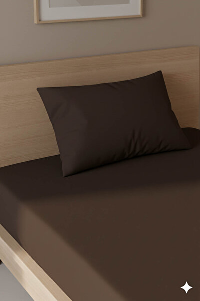 FAVORA 100% Cotton Ranforce Premium Single Bed Sheet Set - Brown