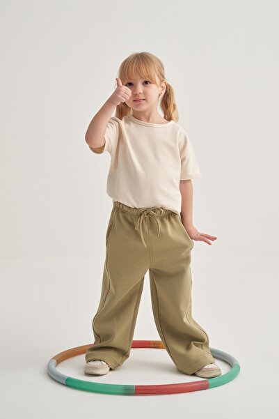 EBU Prive Pantaloni largi interlock pentru fete, verde