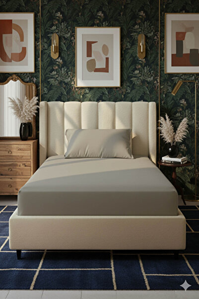 FAVORA 100% Cotton Ranforce Premium Single Fitted Sheet Set - Mink