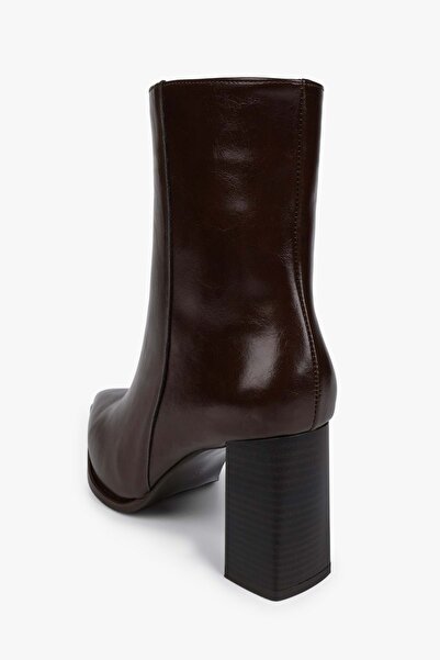 Shoeberry Cizme cu toc din piele maro Alva pentru femei