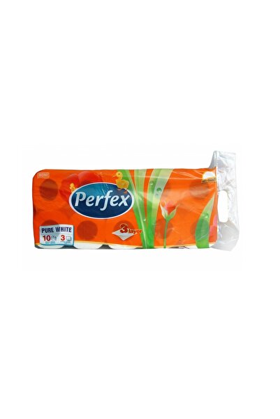 PERFEX Hartie igienica 3 str, 82 de foi, alba, 10 role/set