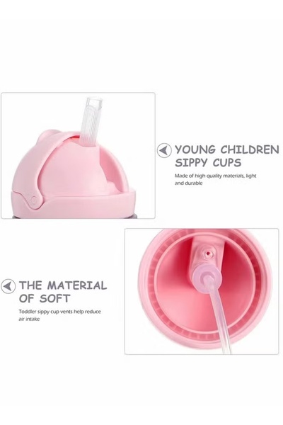 Generic 250ml Baby Sippy Cup Baby Straw Cup with Handlesoft Spout, BPA-Free, Drop-Resistant