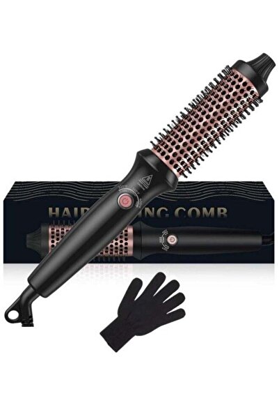 DOSCHER Double PTC Thermal 3-in-1 32mm Ceramic Tourmaline Heated Curling Brush (100-240V)