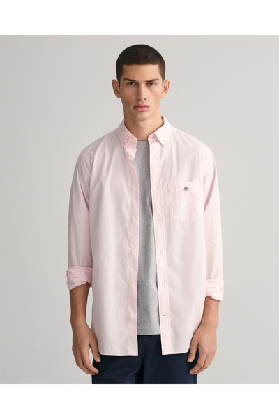 Gant Erkek Pembe Regular Fit Düğmeli Yaka Poplin Gömlek