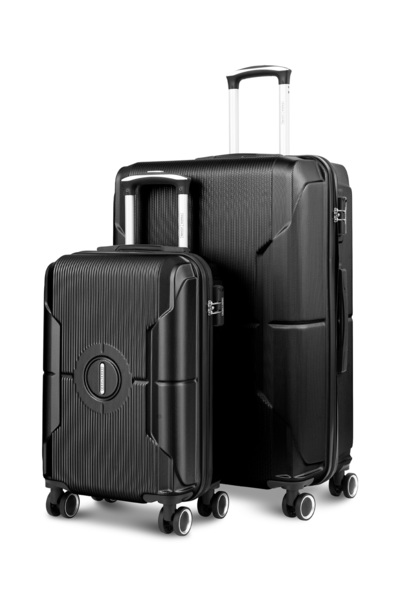 PARAJOHN Sparkle 2-Piece ABS Luggage Set – Cabin 10kg & Large 30kg Trolley Bag with Spinner Wheels & Lock
