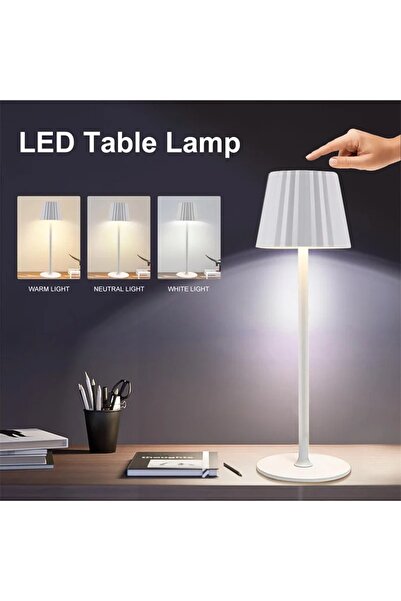 Generic Bedside Table Lamp, USB Switch Cable LED Bedroom Lamp, Nightstand Desk Lamp, White