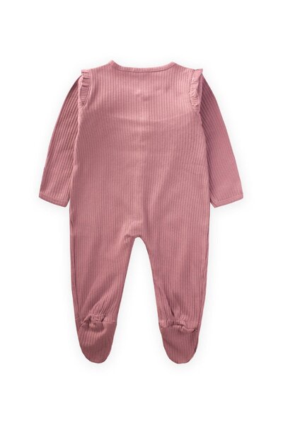 Cigit Robası Ruffled Footed Corded Fabric Jumpsuit 0-6 Months Baby