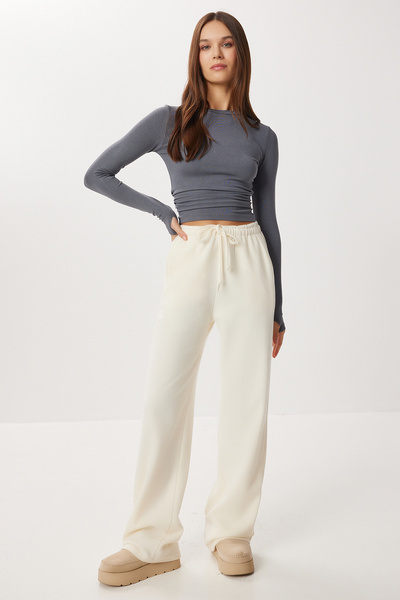 Lovelyİstanbul Very Soft Textured Thessaloniki Sweatpants Lub0063 Bone