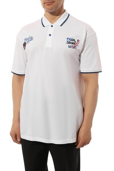 PAUL&SHARK MEN'S KNITTED POLOSHIRT C.WCOTTON