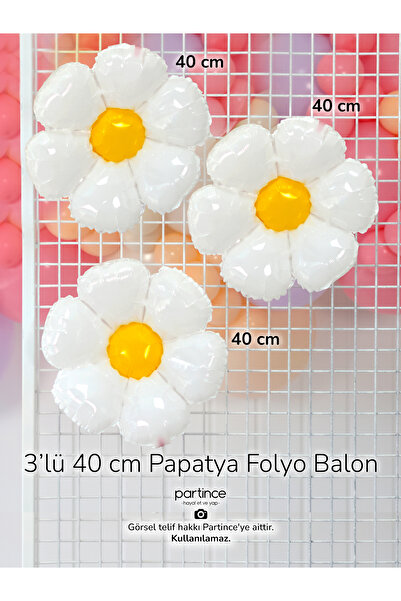 partince 3 Adet 40 cm Papatya Folyo Balon
