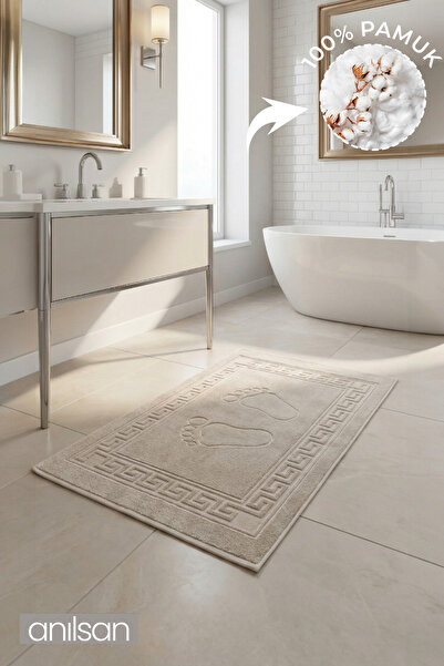 Anılsan منشفة قدم يونانية من فرو المنك - 50×70 سم، 245 جرام، 100% قطن، منشفة حمام للمنتجعات الصحية والفنادق، للاستخدام اليومي