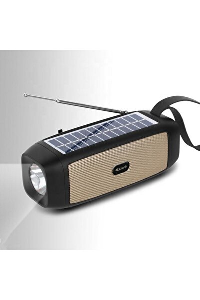OEM Portable Bluetooth USB speaker with radio function and solar-charged flashlight