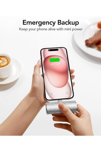 Veger Power Bank Mini Portable Charger with Built-In USB-C Connector, 5000mAh