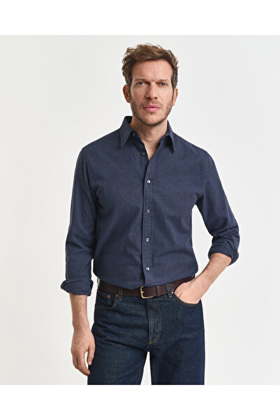 Gant Erkek Beyaz Regular Fit Bisiklet Yaka Gömlek