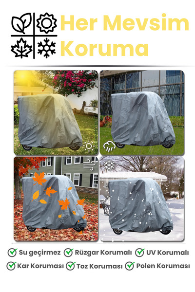 dokaca Gray Cabin, 3 Wheels, Single Seat Moped Tarpaulin, Cabin Electric Motorcycle Tarpaulin
