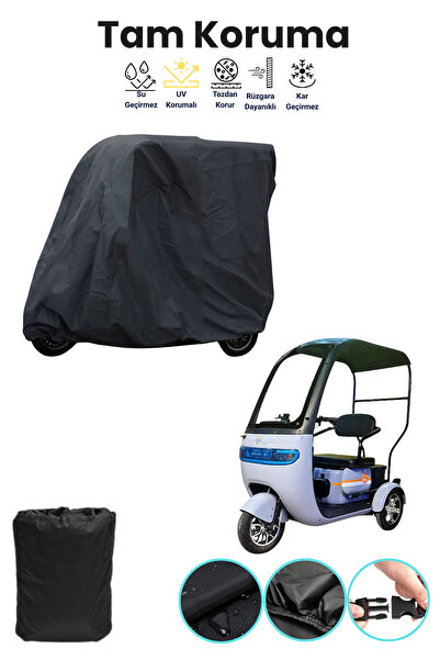 dokaca Black Cabin, Single Seat, 3 Wheel Electric Motorcycle Canopy, Moped Ca...