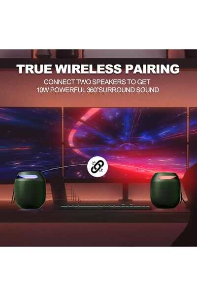 Generic J-BRAUV Mini Bluetooth Speaker - IP66 Waterproof, 10W Stereo, RGB Lights, BT 5.3