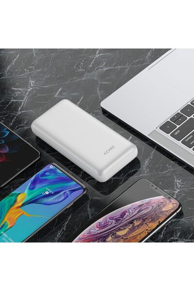 Generic ACMIC 20000mAh Ultra Slim Portable Power Bank - White