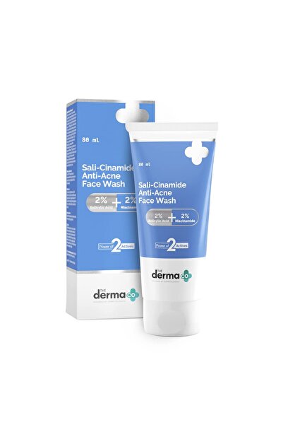 The Derma Co غسول الوجه المضاد لحب الشباب سالي سيناميد (2% حمض الساليسيليك و2% نياسيناميد) - 80 مل
