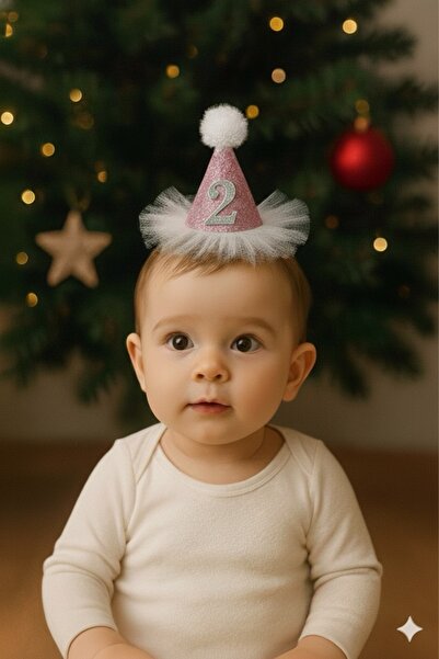 Minia Kız Bebek 2 Yaş Doğum Günü Parti Şapkası