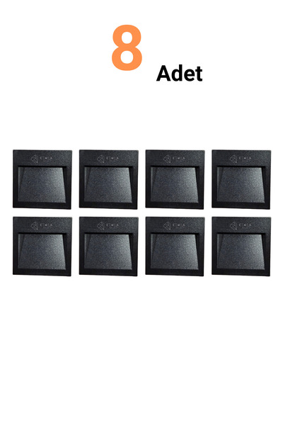 Ema Dükkan 8 ADET Koridor Merdiven Aydınlatma Armatürü 2W 3000K IP44 160 Lüme...