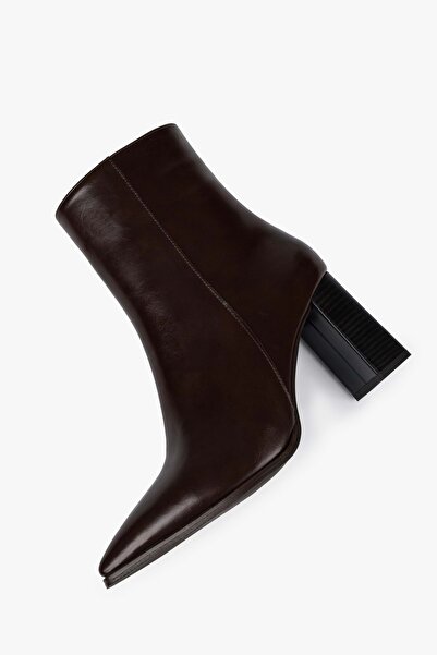 Shoeberry Cizme cu toc din piele maro Alva pentru femei