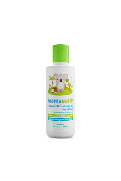 Mamaearth Coco Soft Massage Oil for Babies with Coconut Oil & Turmeric 200 ml