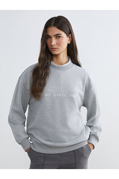 LC Waikiki Peak New Season guler rotund cu imprimeu Swea pentru femei tricou