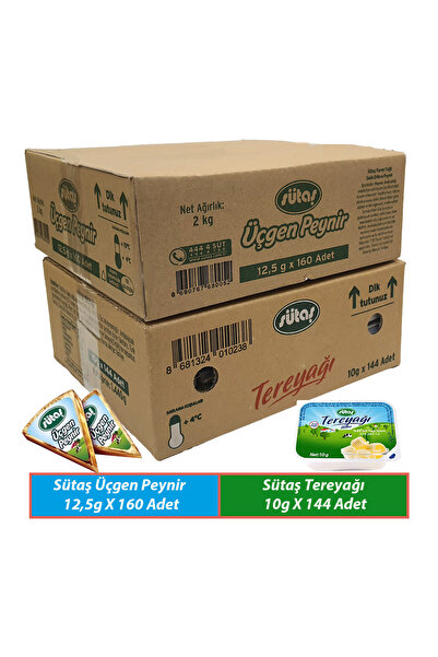 Sütaş Mega Kahvaltı Paketi – 160’lı Üçgen Peynir + 144’lü Tereyağı