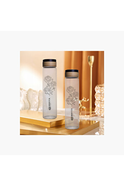 briiton Floral Print Glass Water Bottle - 750 ml