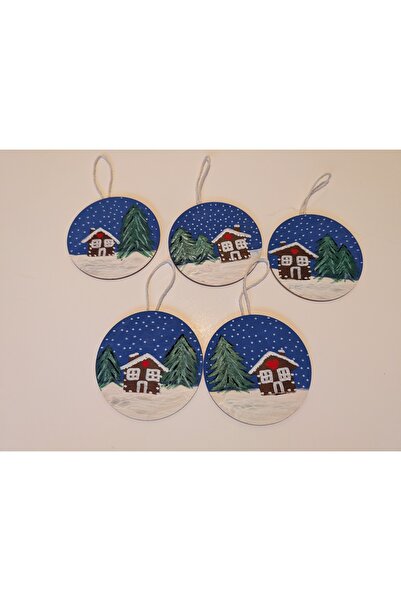 Handmade Minis Boutique Set of 5 handmade Christmas baubles, 8 cm