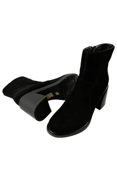 FORMAZIONE Elegant boots, women, FORMAZIONE, 91470 black, suede, with heel 40